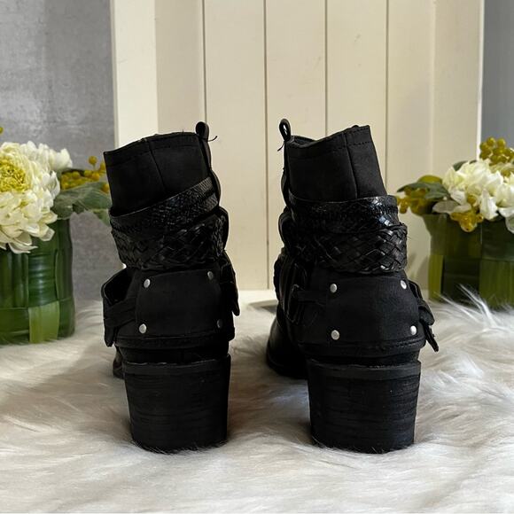 NEW Bull Boxer x Nordstrom Braided Boho Hippie Moto Wrapped Chunky Ankle Boots 6 - Picture 9 of 15